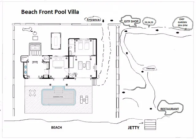 beach front pool villa